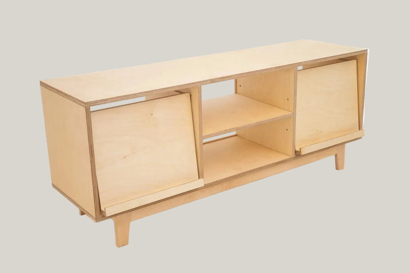 Record Player Console with Pull-Out LP Display