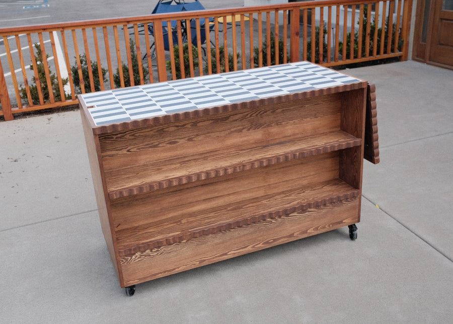 Ceramic-Top Cash Counter for Always Hungry Grocery.
