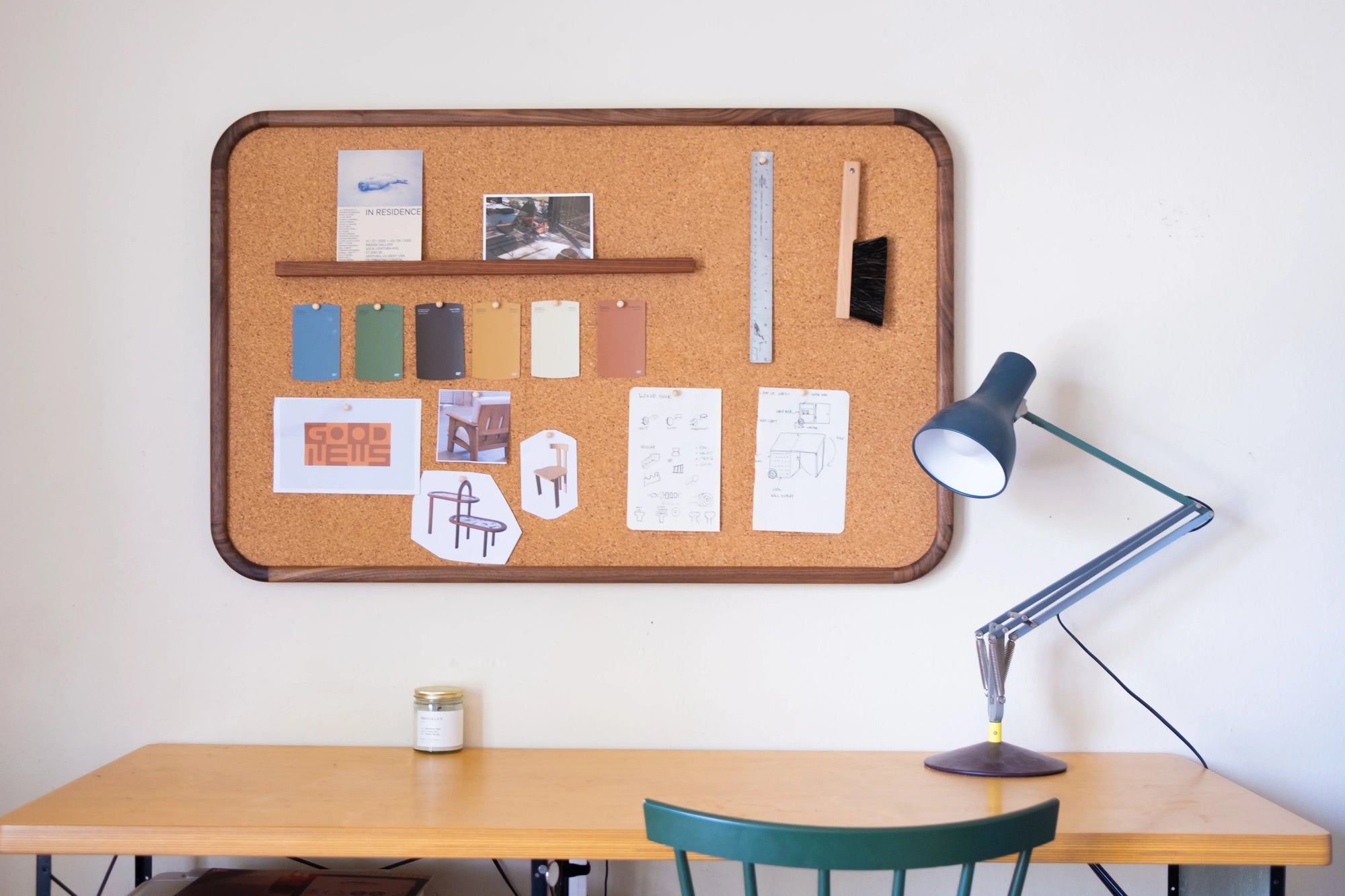 Walnut pin board
