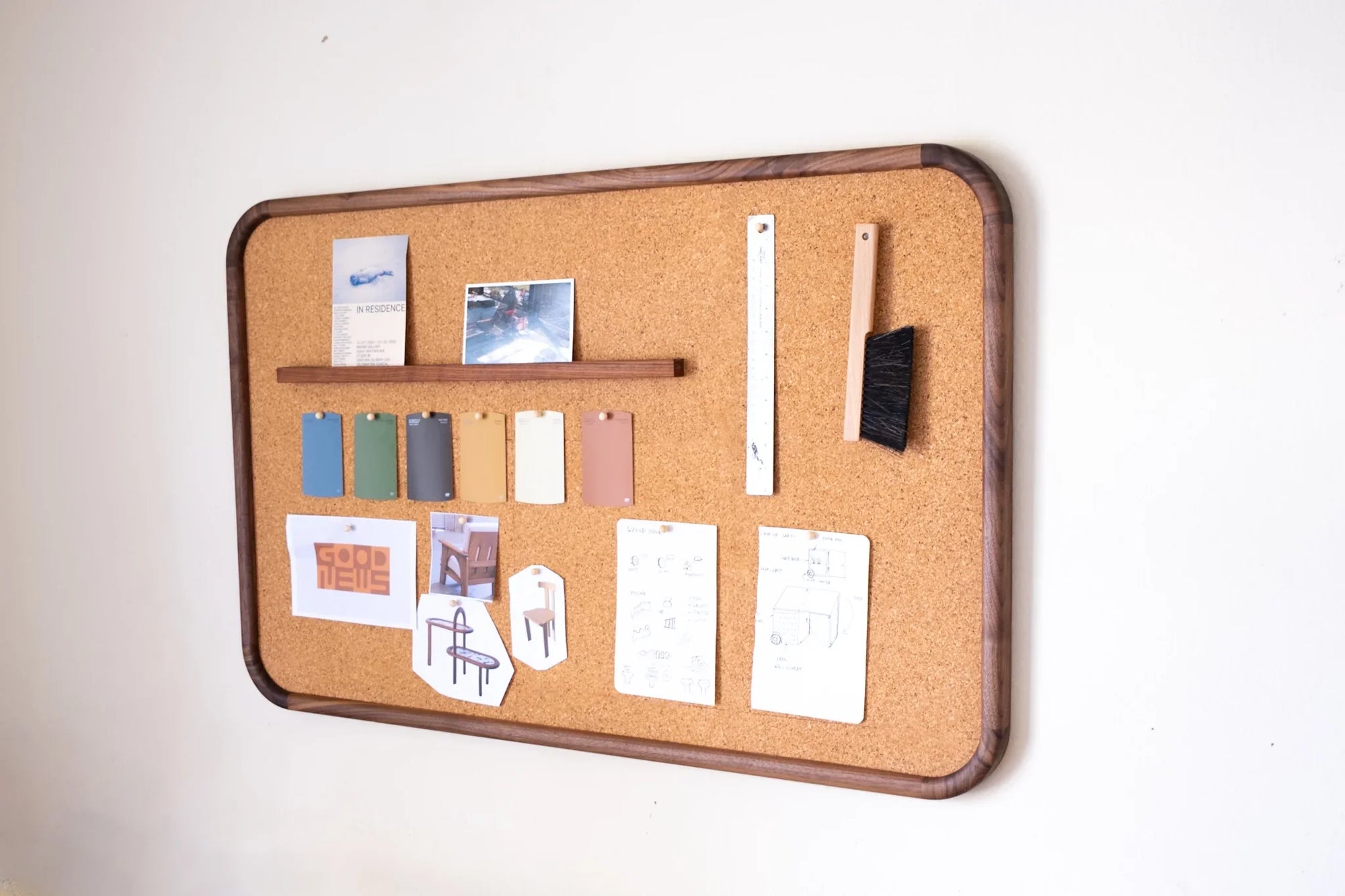 Walnut pin board