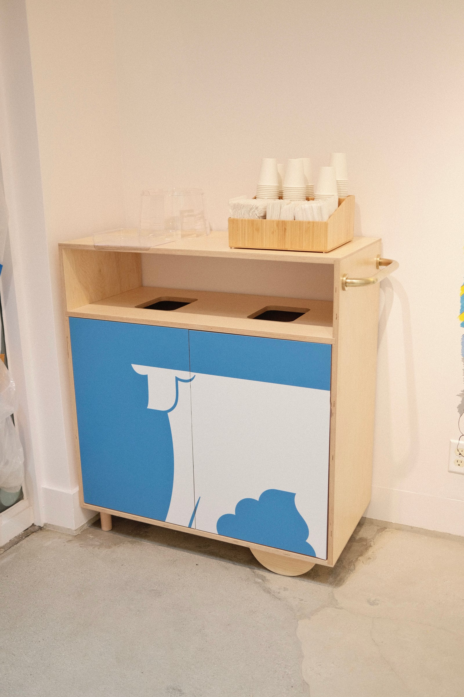 Pegboard Unit and Waste Bin for Indigo Cow — Sawtelle, LA - 4