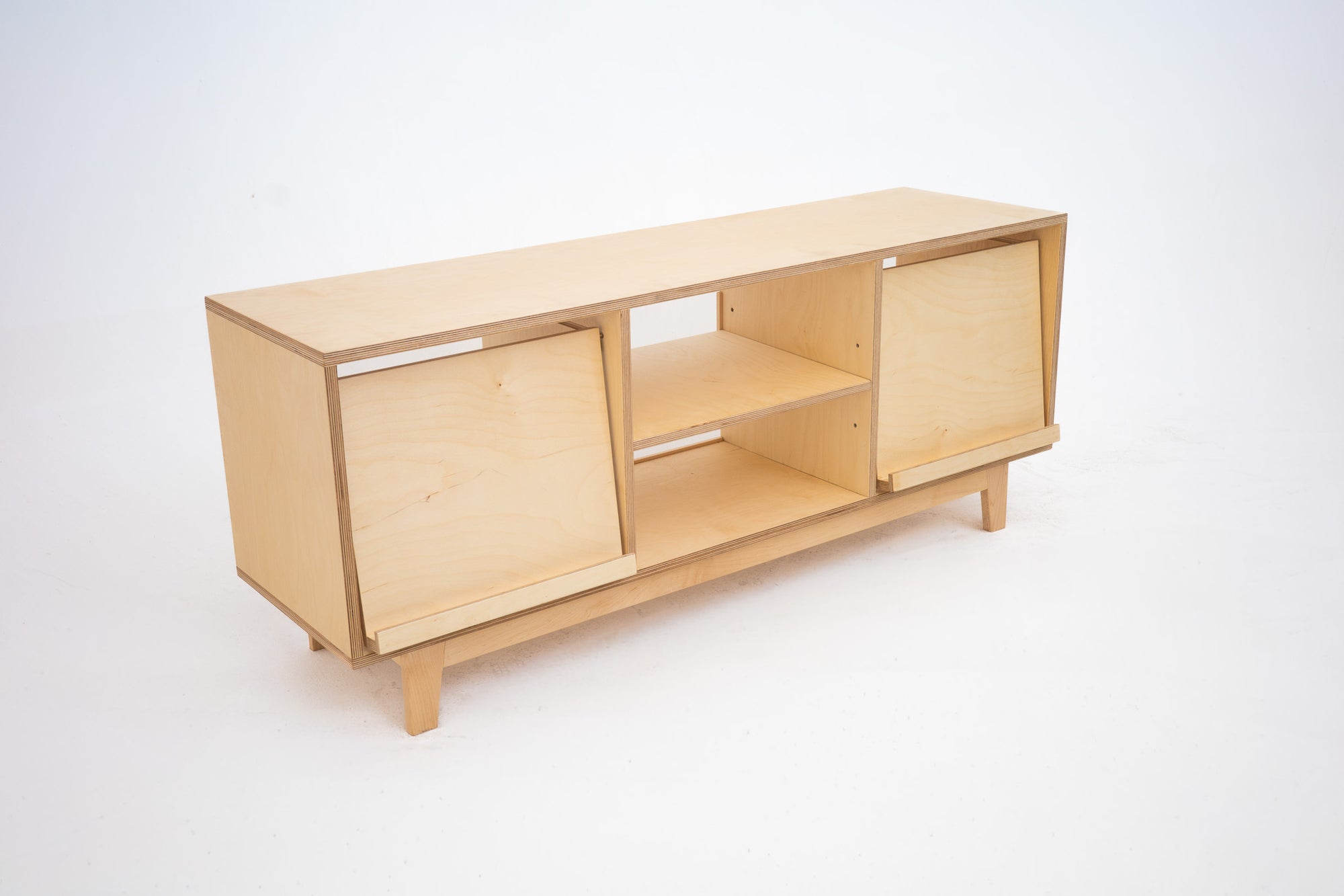 Record Player Console with Pull-Out LP Display