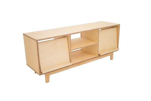 Record Player Console with Pull-Out LP Display