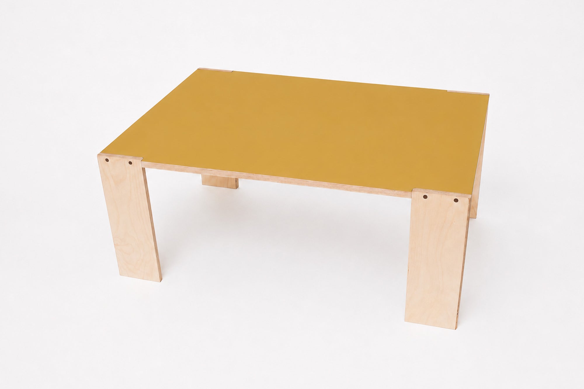 BENTO Coffee Table in Mustard Yellow - Japandi minimalist coffee table by Koppa Wood Design