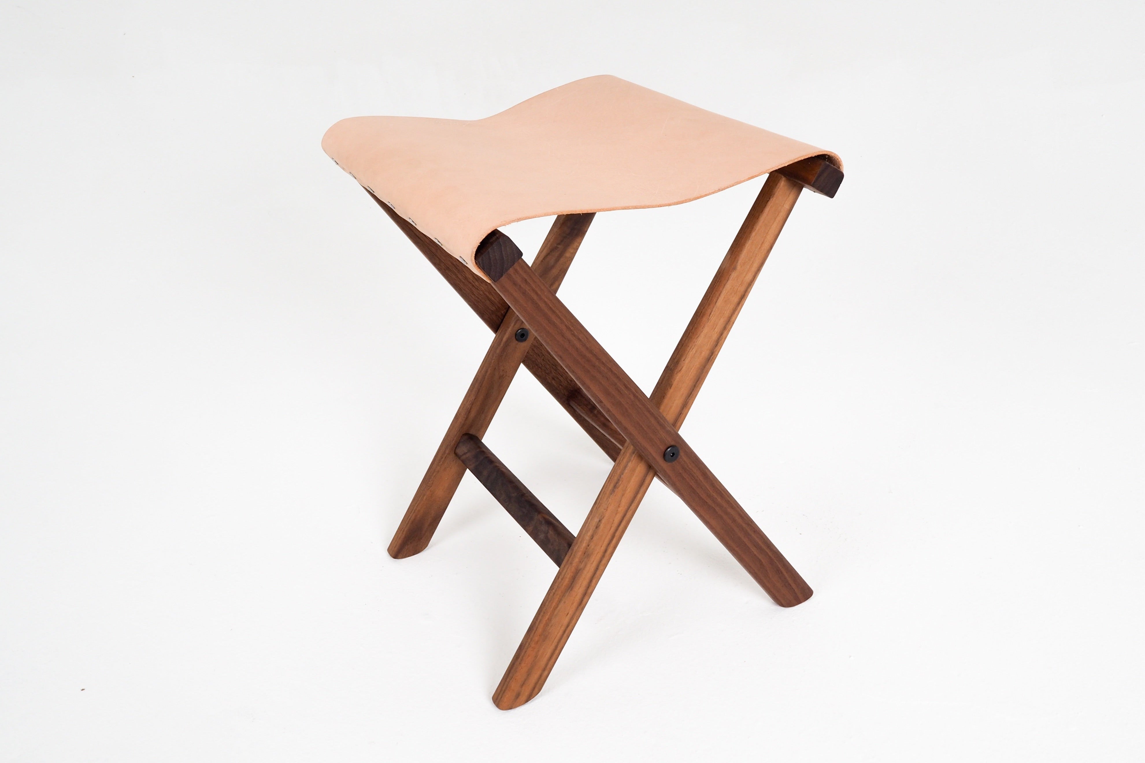 A Studio Stool Foldable Leather Studio Stool – Solid Walnut Handcrafted Seat | Koppa ...