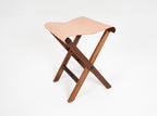 Foldable Leather studio stool walnut