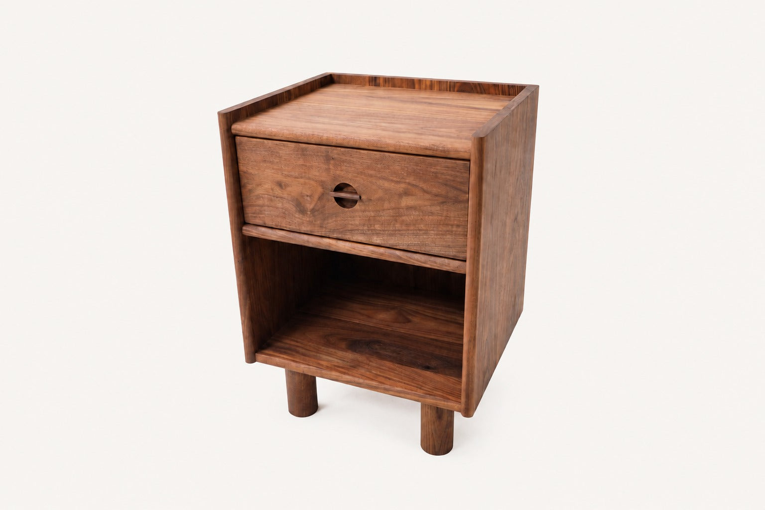 Arco solid wood nightstand handmade by Koppa Wood Design Costa Mesa