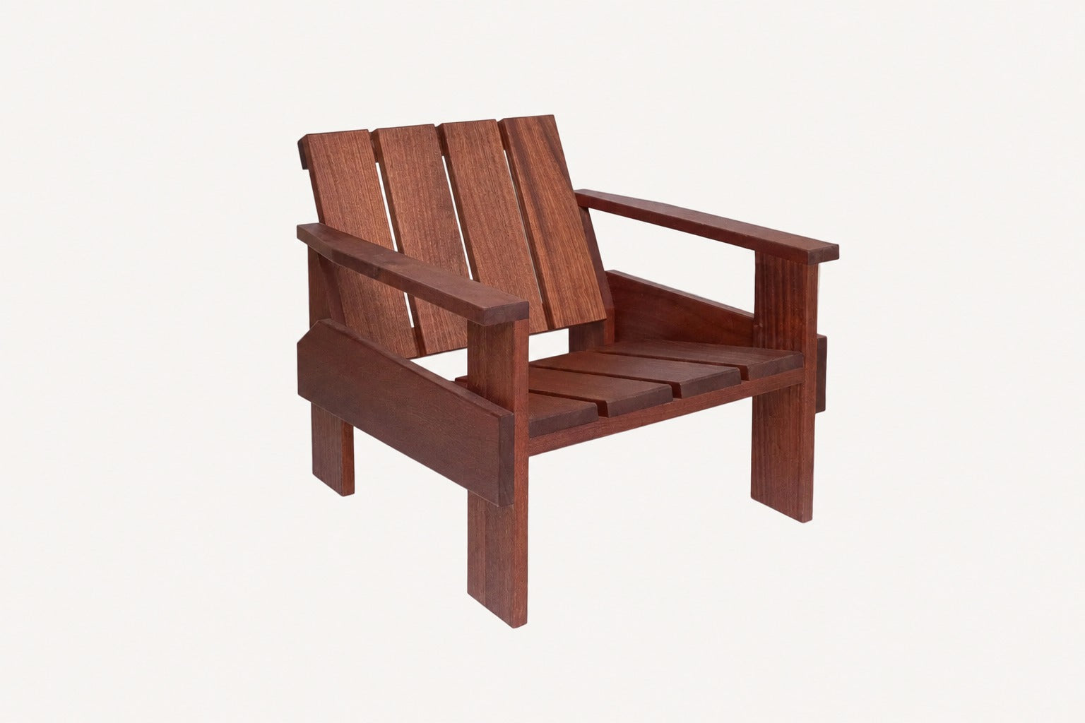Facet outdoor wood lounge chair geometric design handmade by Koppa Wood Design